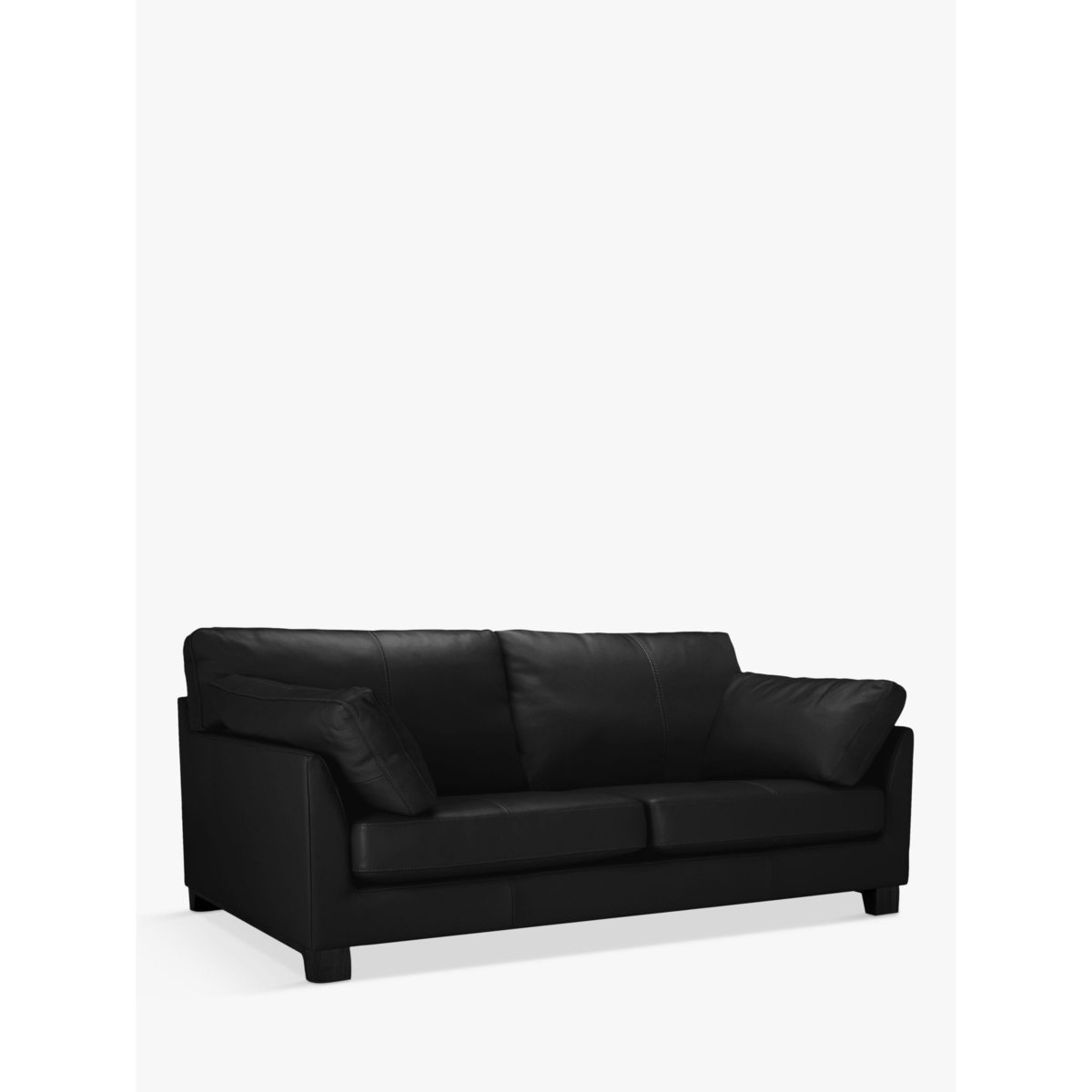 John Lewis & Partners Ikon Large 3 Seater Leather Sofa, Dark Leg – image 1