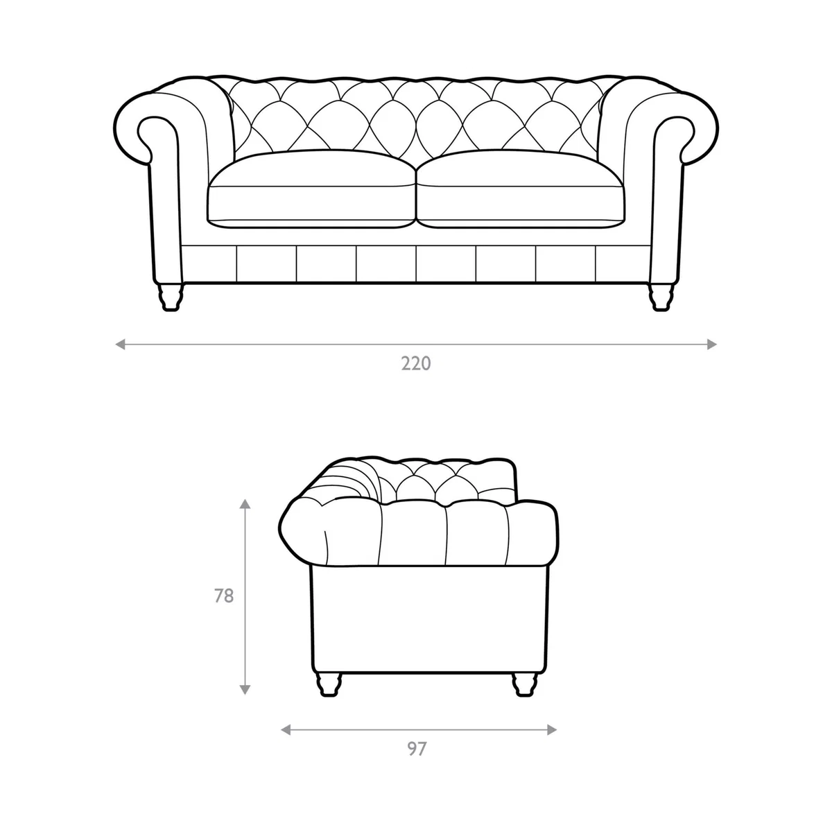 Halo Earle Chesterfield Large 3 Seater Leather Sofa – image 3