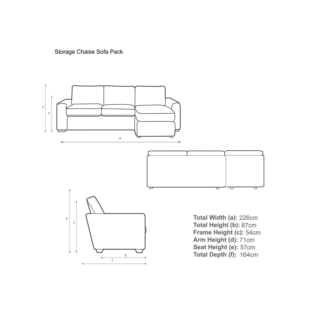 House by John Lewis Oliver Storage Chaise Sofa – image 4