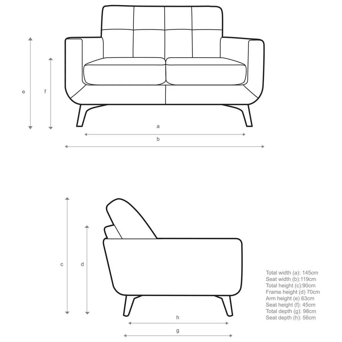 John Lewis & Partners Barbican Leather Small 2 Seater Sofa, Dark Leg – image 3