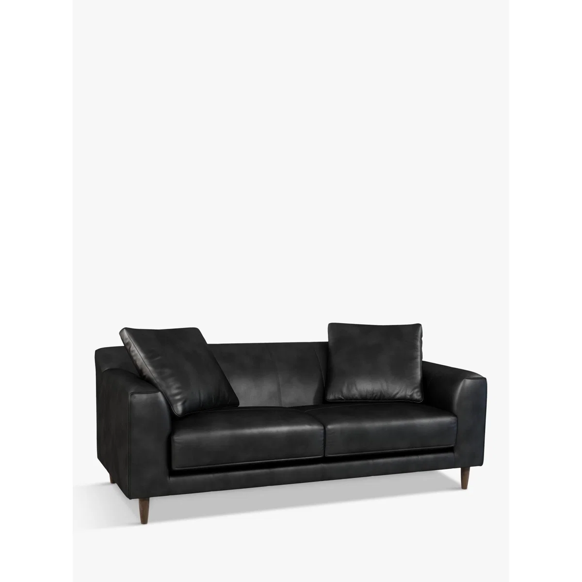 John Lewis & Partners Billow Grand 4 Seater Leather Sofa, Dark Leg – image 1