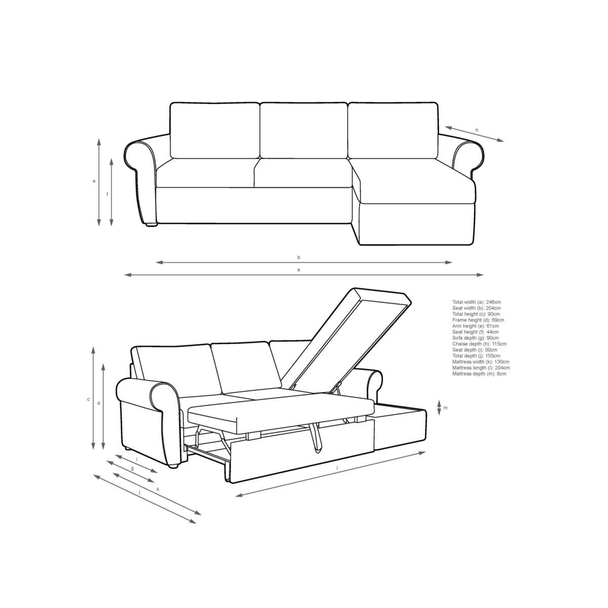 John Lewis & Partners Sansa Scroll Arm Sofa Bed – image 4