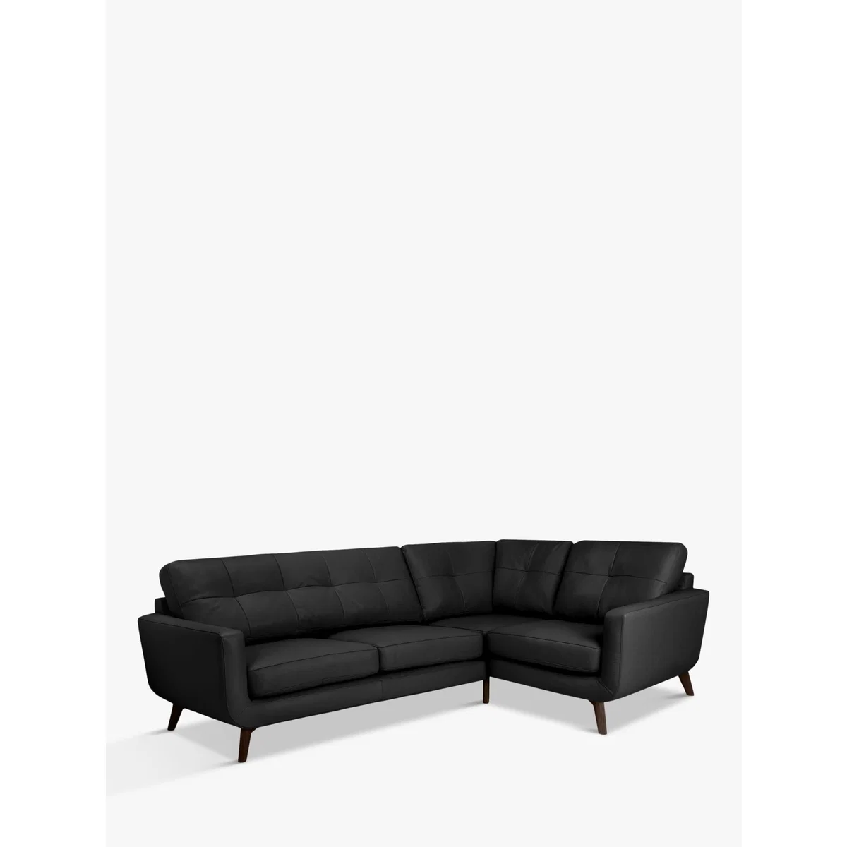 John Lewis & Partners Barbican Leather RHF Corner End Sofa, Dark Leg – image 1