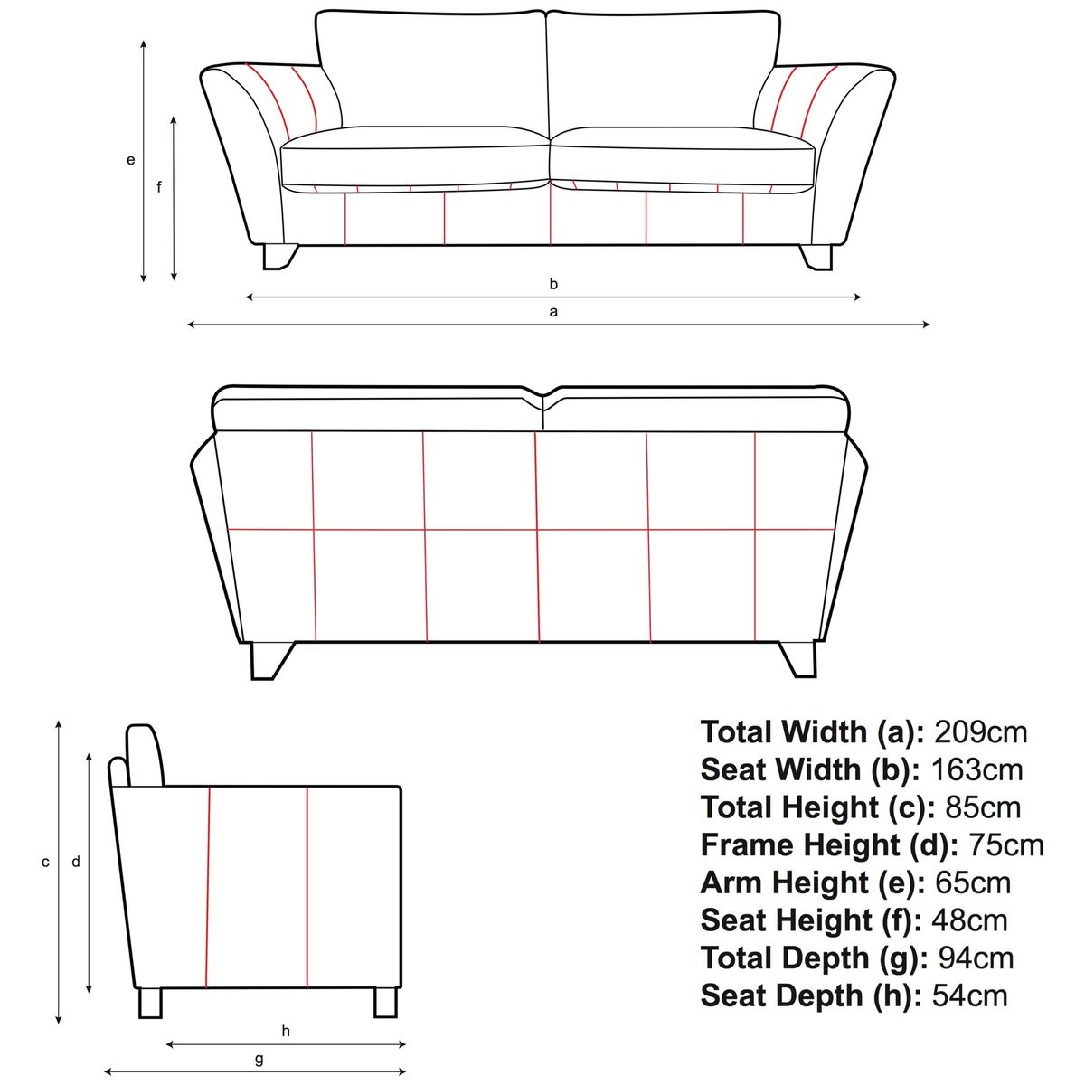 John Lewis & Partners Oslo Leather Large 3 Seater Sofa, Dark Leg – image 3
