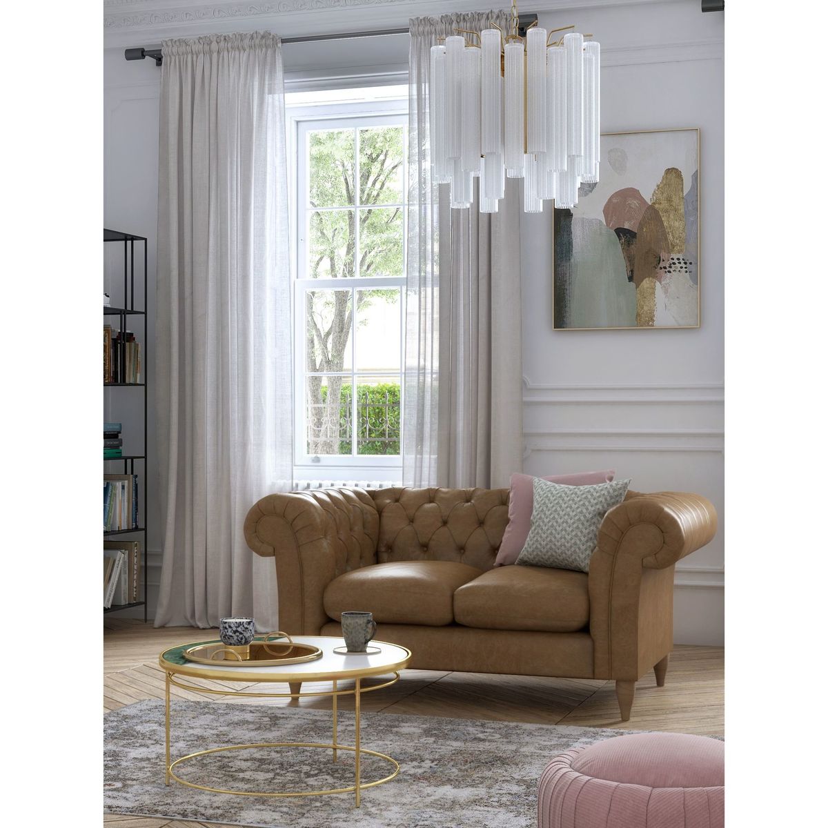 John Lewis & Partners Cromwell Small 2 Seater Leather Sofa, Light Leg, Demetra Light Tan – image 4
