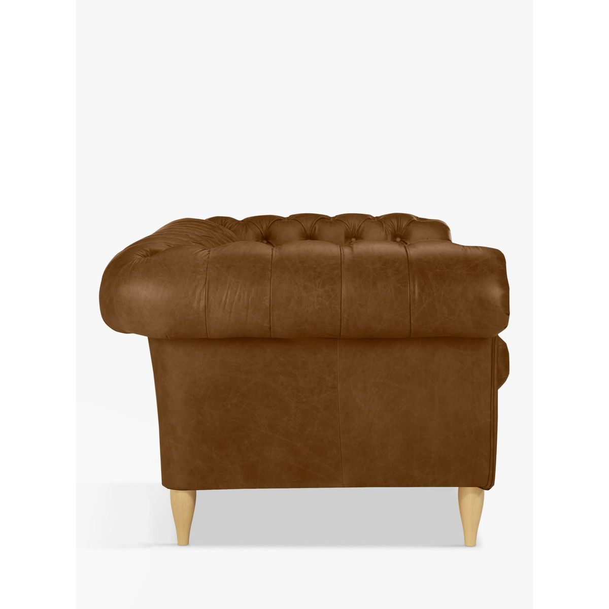 John Lewis & Partners Cromwell Small 2 Seater Leather Sofa, Light Leg, Demetra Light Tan – image 5