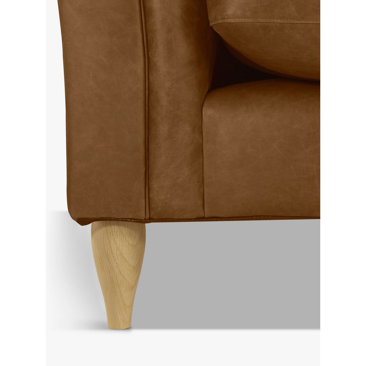 John Lewis & Partners Cromwell Small 2 Seater Leather Sofa, Light Leg, Demetra Light Tan – image 7