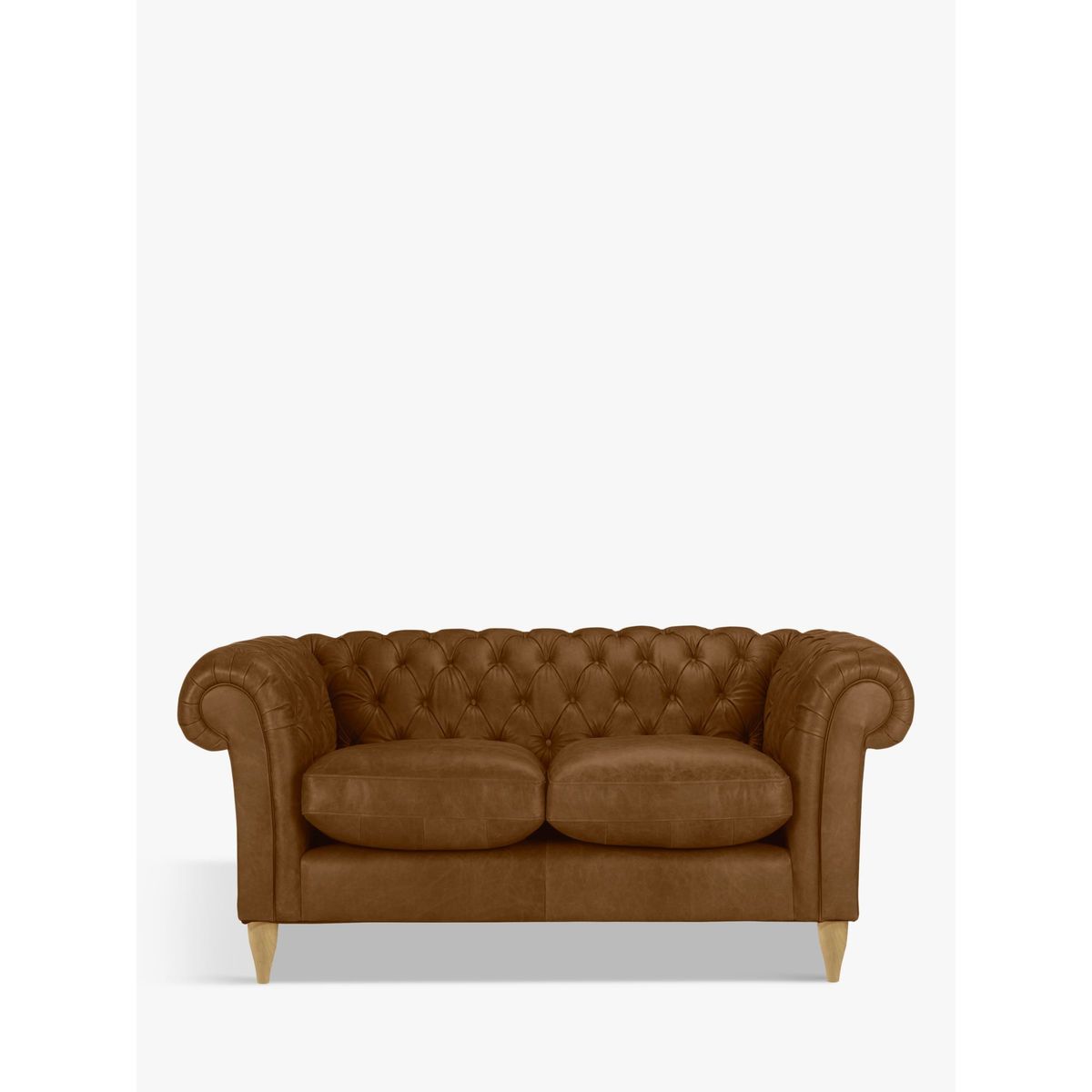 John Lewis & Partners Cromwell Small 2 Seater Leather Sofa, Light Leg, Demetra Light Tan – image 2