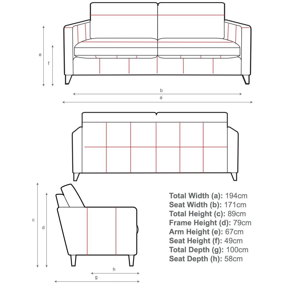 John Lewis & Partners Bailey Leather Large 3 Seater Sofa, Dark Leg – image 3