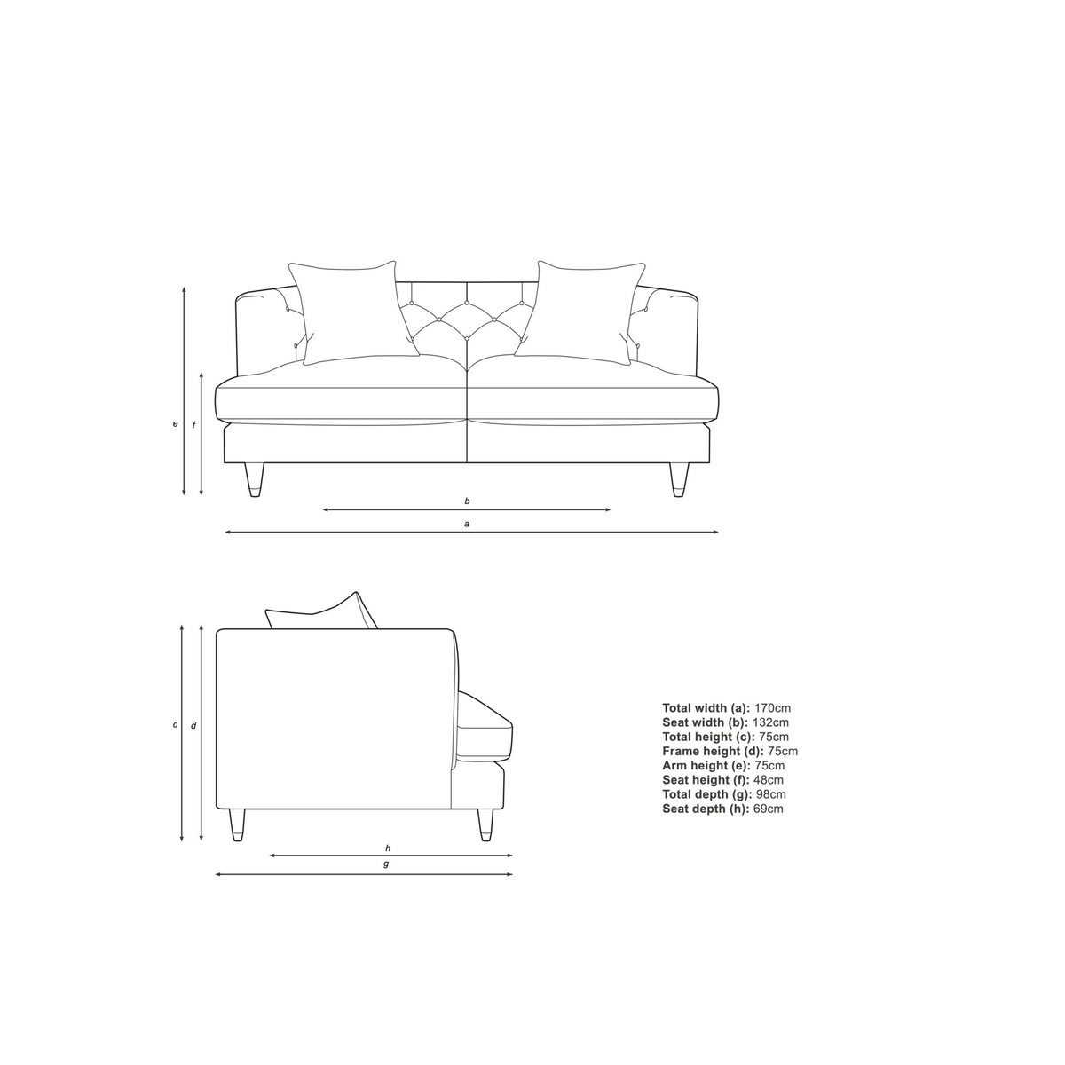 John Lewis & Partners Chester Medium 2 Seater Leather Sofa, Dark Leg – image 3