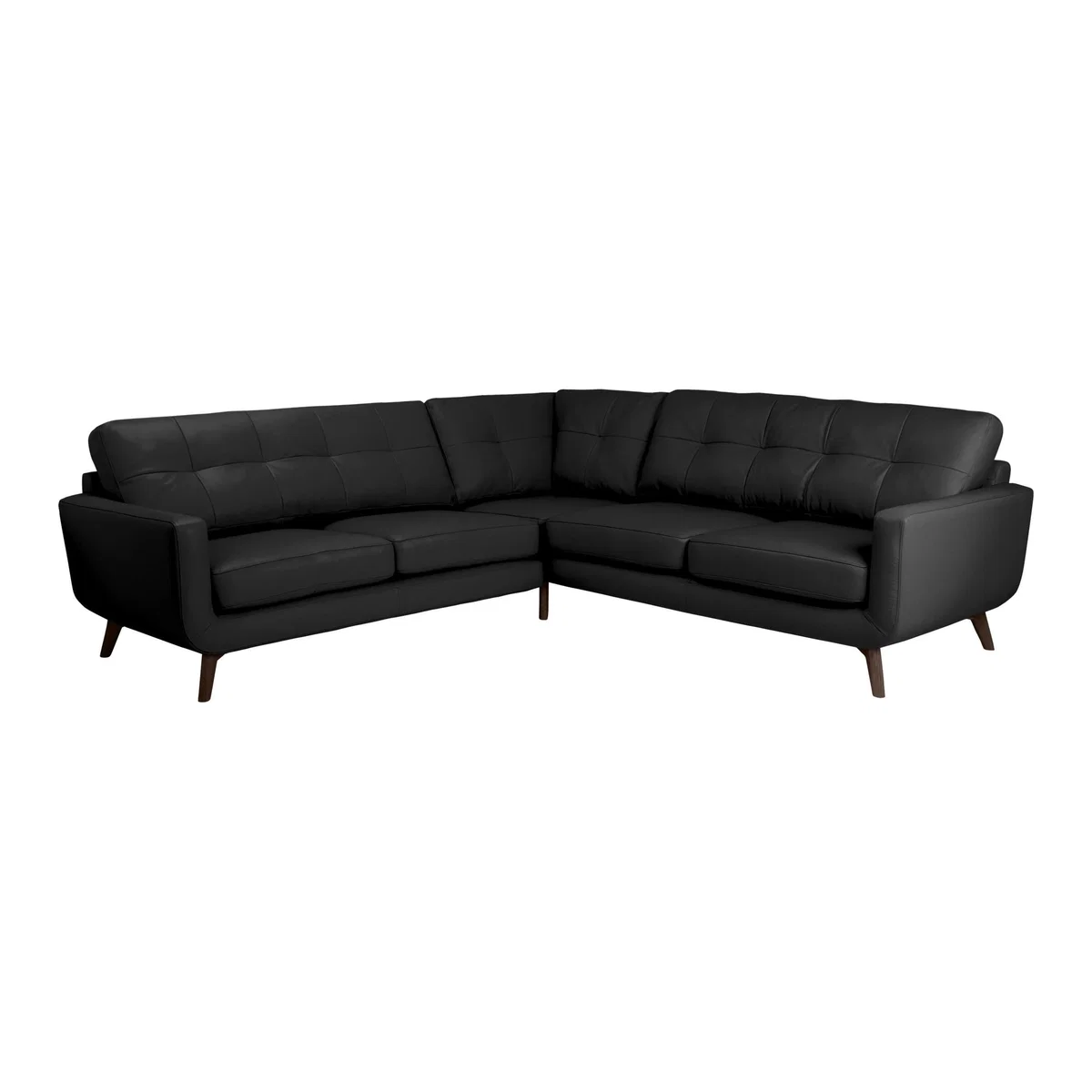 John Lewis & Partners Barbican Leather Corner Sofa, Dark Leg – image 1