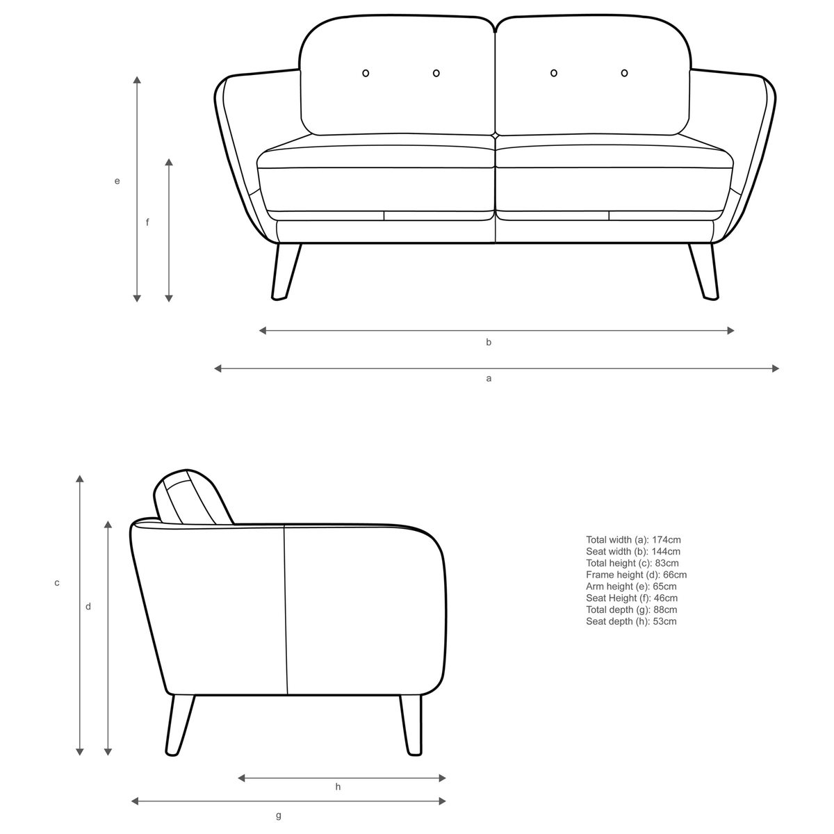 House by John Lewis Arlo Medium 2 Seater Leather Sofa, Dark Leg – image 3