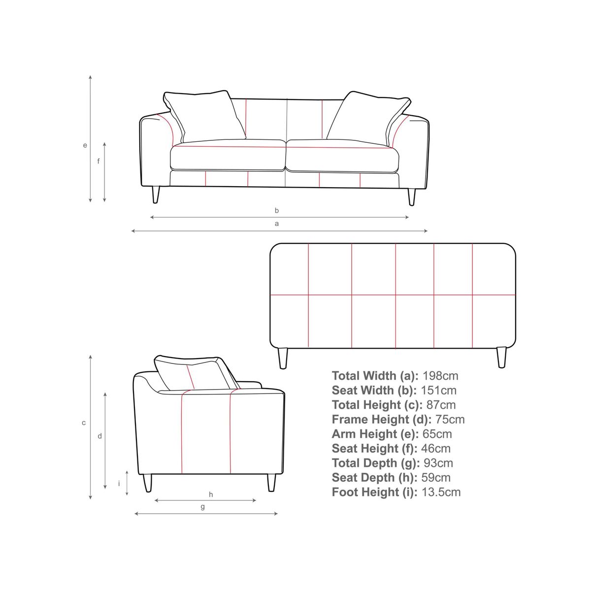 John Lewis & Partners Billow Large 3 Seater Leather Sofa, Dark Leg – image 3