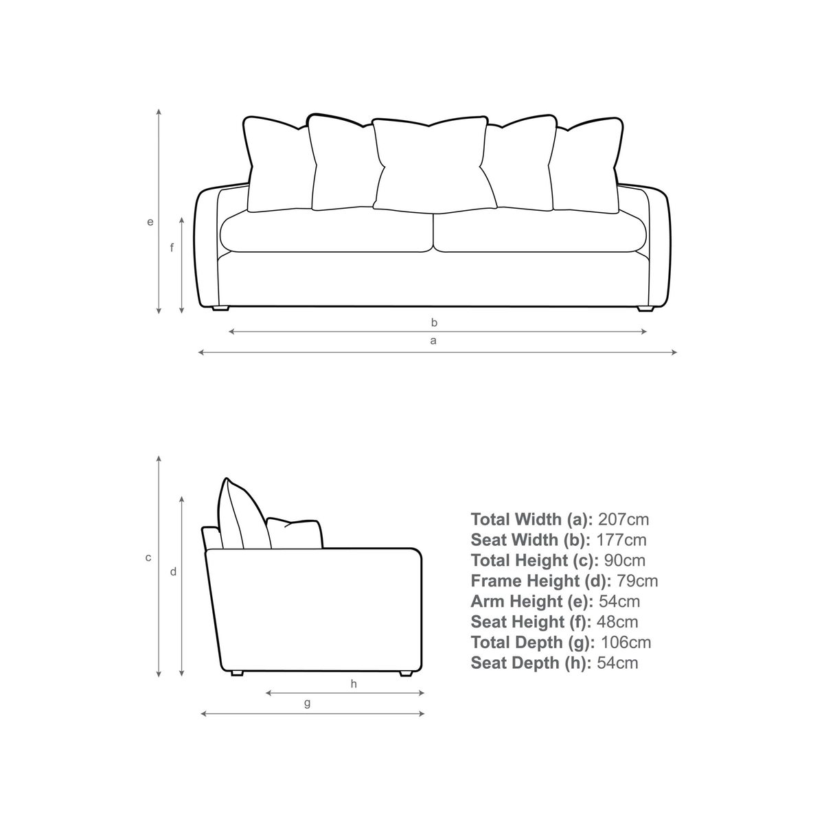 Floppy Jo Large 3 Seater Sofa by Loaf at John Lewis in Brushed Cotton Navy Blue – image 3