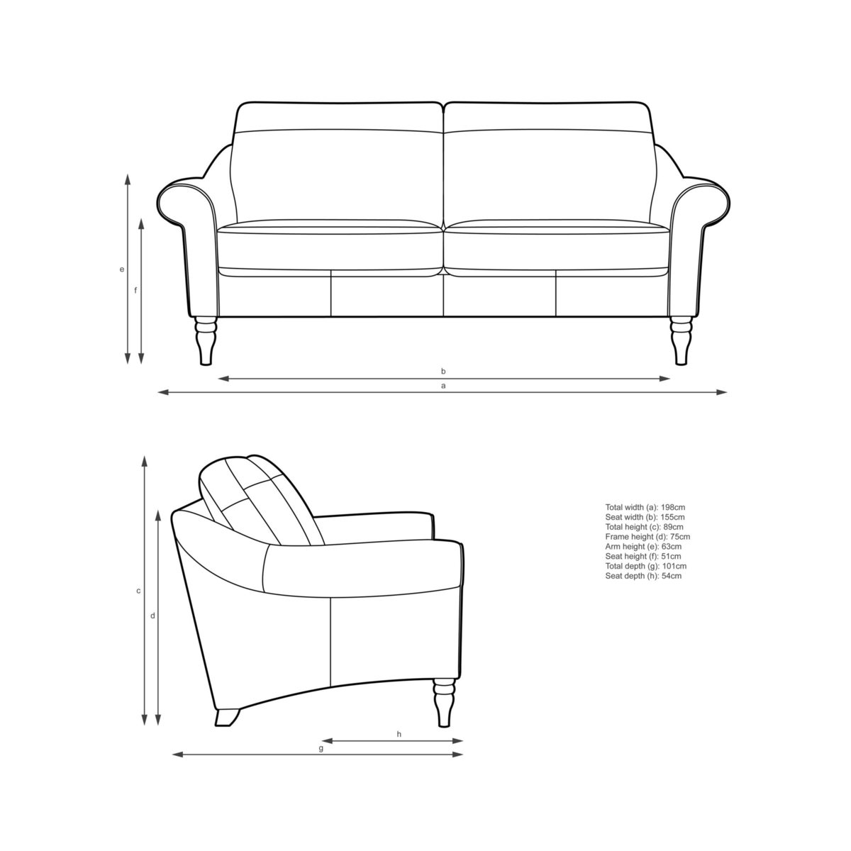 John Lewis & Partners Camber Large 3 Seater Leather Sofa, Dark Leg – image 3