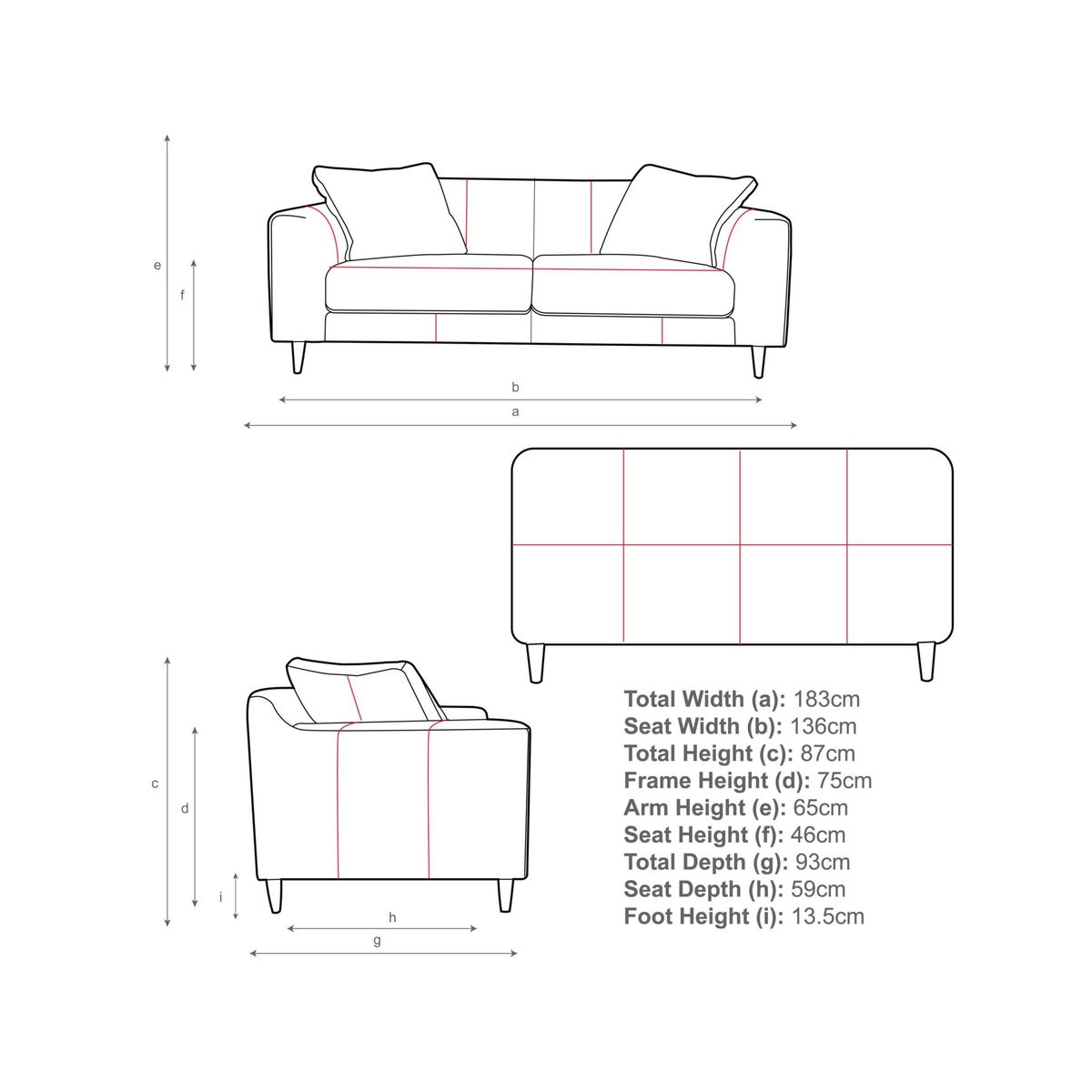 John Lewis & Partners Billow Medium 2 Seater Leather Sofa, Dark Leg – image 3