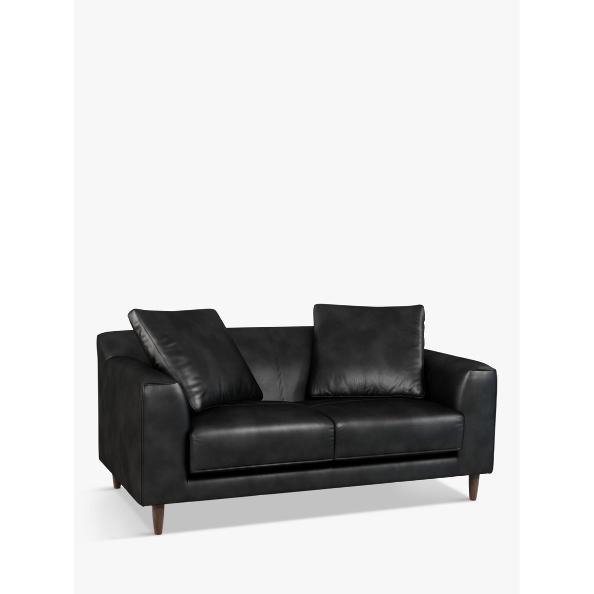 John Lewis & Partners Billow Medium 2 Seater Leather Sofa, Dark Leg – image 1