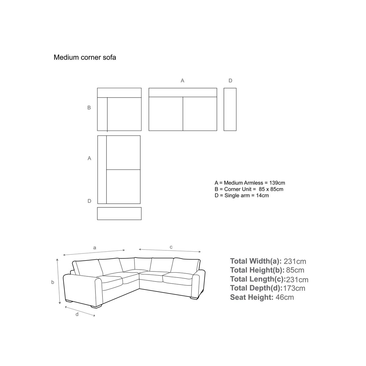 House by John Lewis Oliver Corner Sofa – image 4