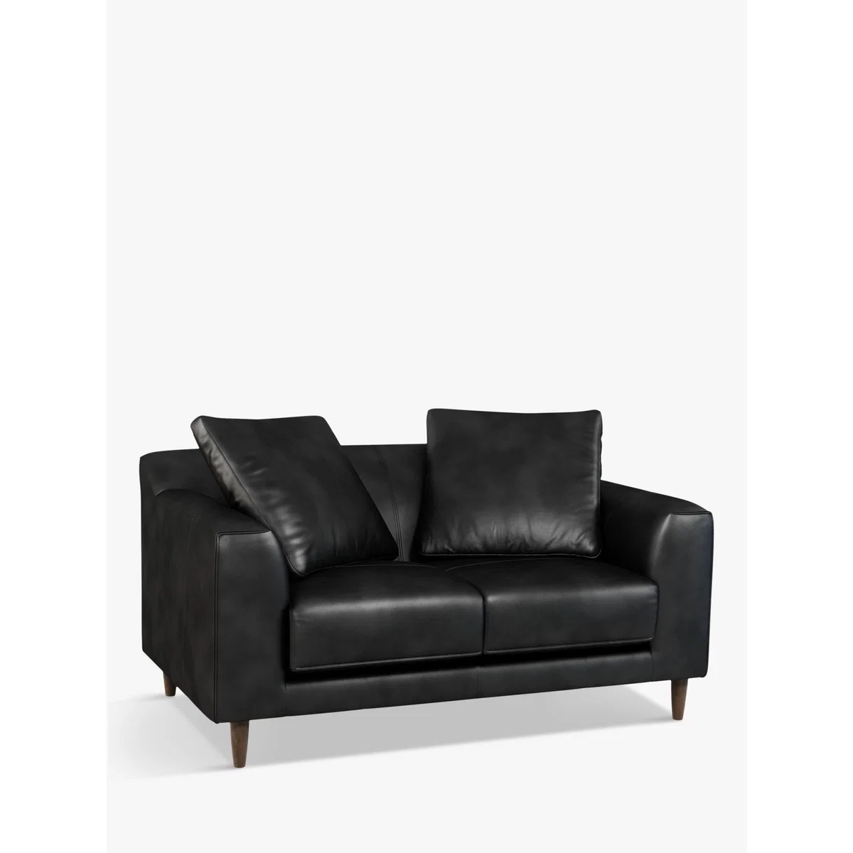 John Lewis & Partners Billow Small 2 Seater Leather Sofa, Dark Leg – image 1