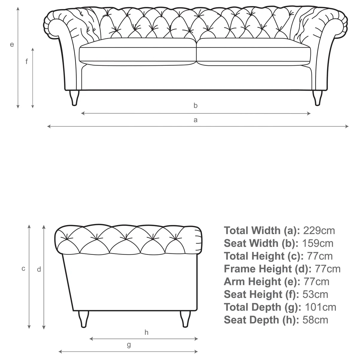 John Lewis & Partners Cromwell Chesterfield Grand 4 Seater Sofa – image 3