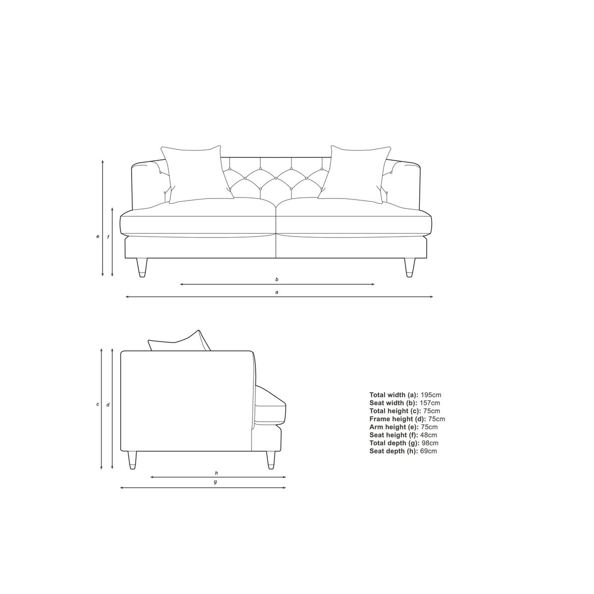 John Lewis & Partners Chester Large 3 Seater Leather Sofa, Dark Leg – image 3