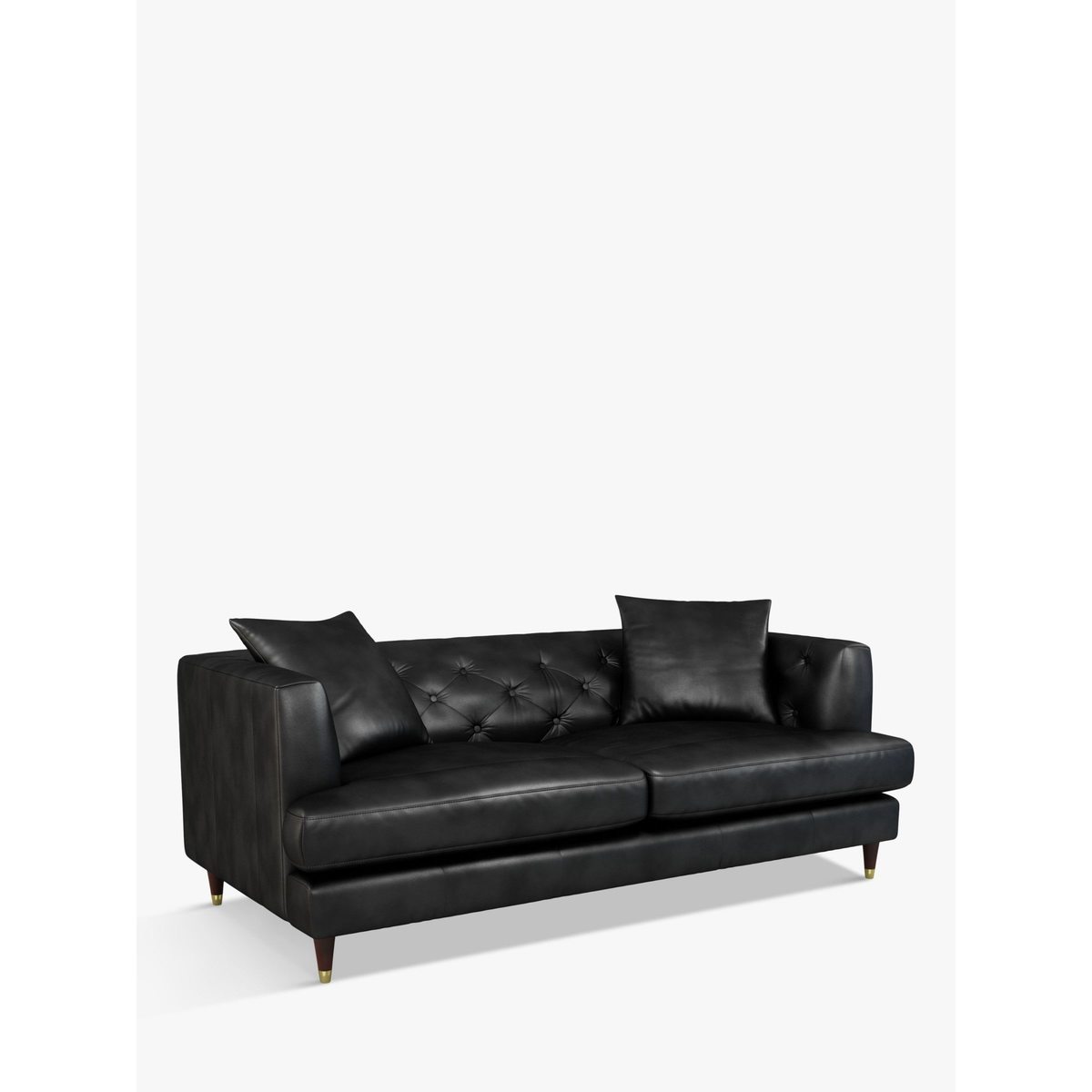 John Lewis & Partners Chester Large 3 Seater Leather Sofa, Dark Leg – image 1