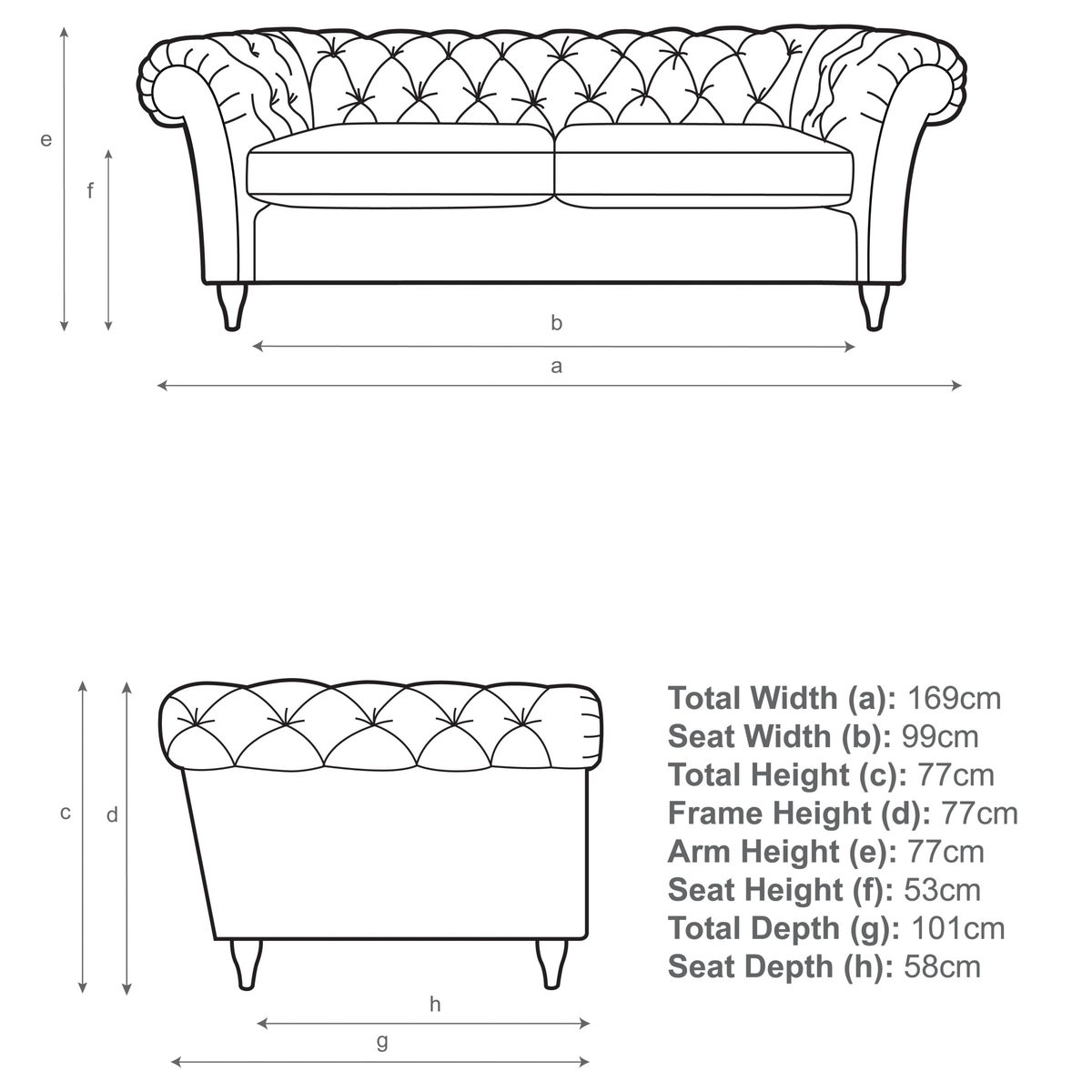 John Lewis & Partners Cromwell Chesterfield Small 2 Seater Sofa – image 3
