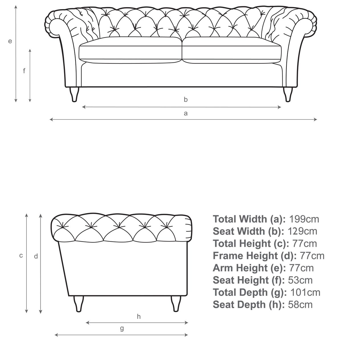 John Lewis & Partners Cromwell Chesterfield Large 3 Seater Sofa – image 3