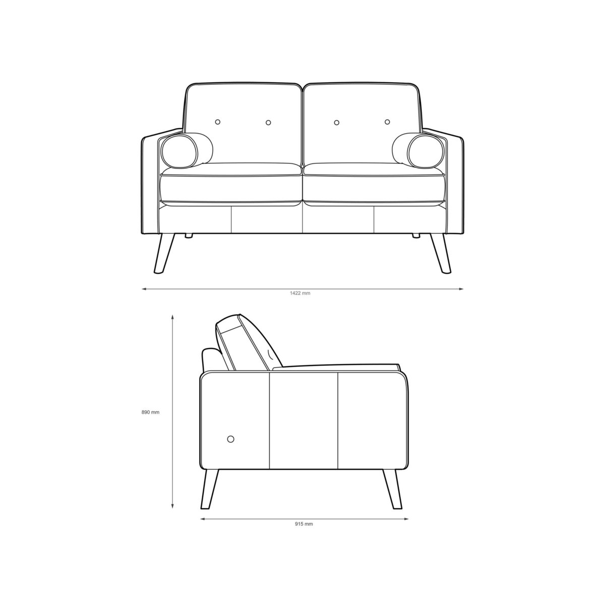 G Plan Vintage The Sixty Five Small 2 Seater Leather Sofa – image 2