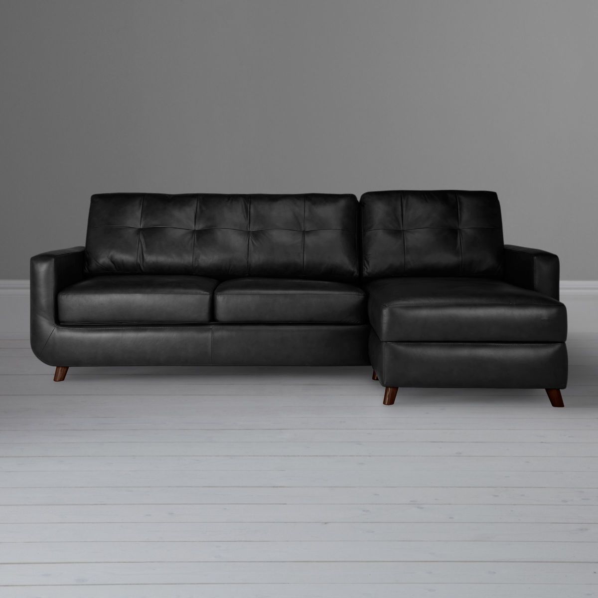 John Lewis & Partners Barbican Leather RHF Chaise End Sofa, Dark Leg – image 7