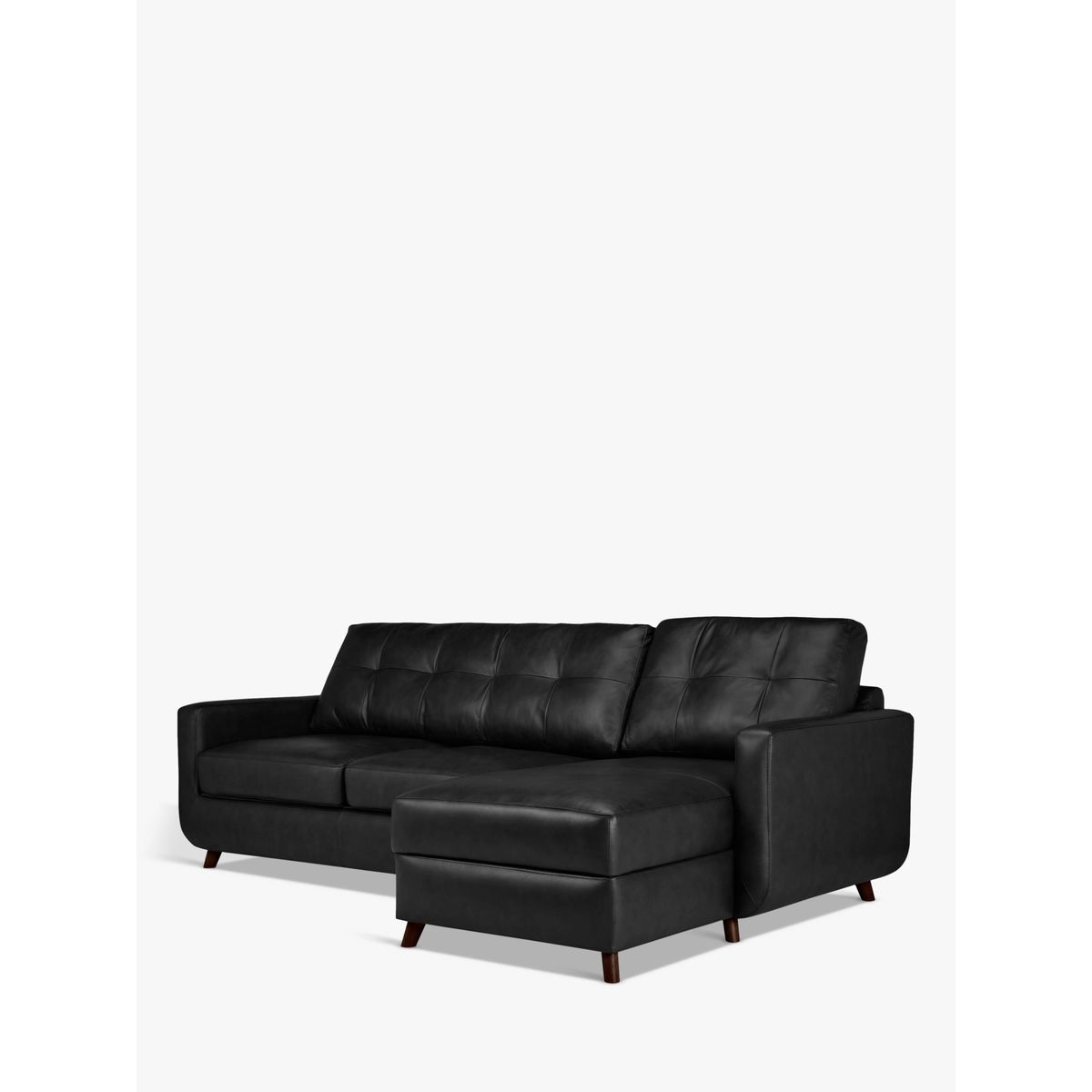 John Lewis & Partners Barbican Leather RHF Chaise End Sofa, Dark Leg – image 1