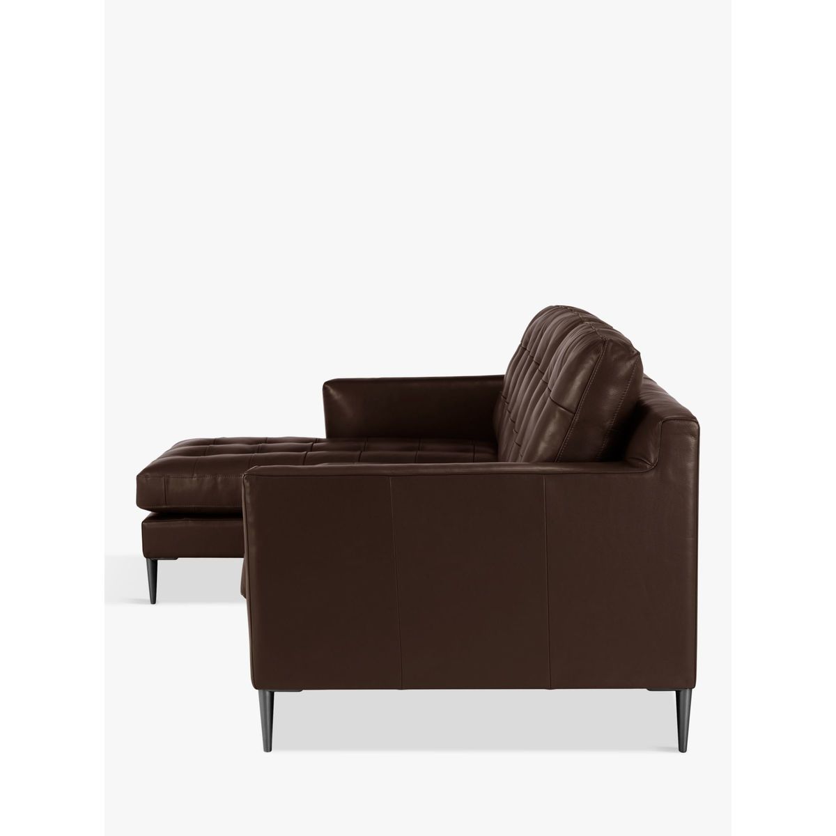 John Lewis & Partners Draper LHF Chaise End Leather Sofa, Metal Leg – image 5