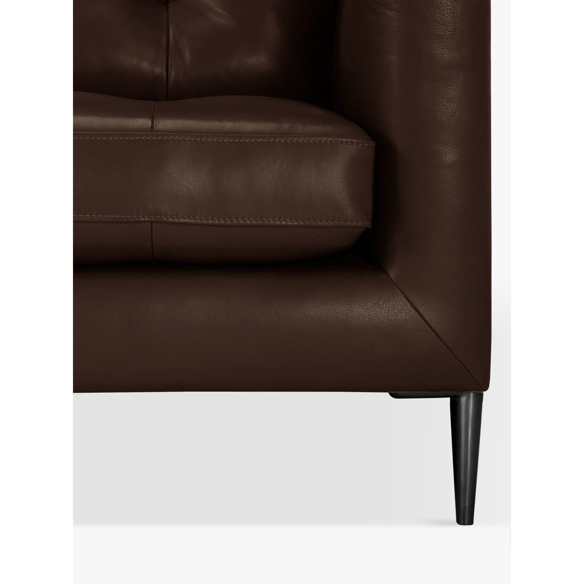 John Lewis & Partners Draper LHF Chaise End Leather Sofa, Metal Leg – image 8