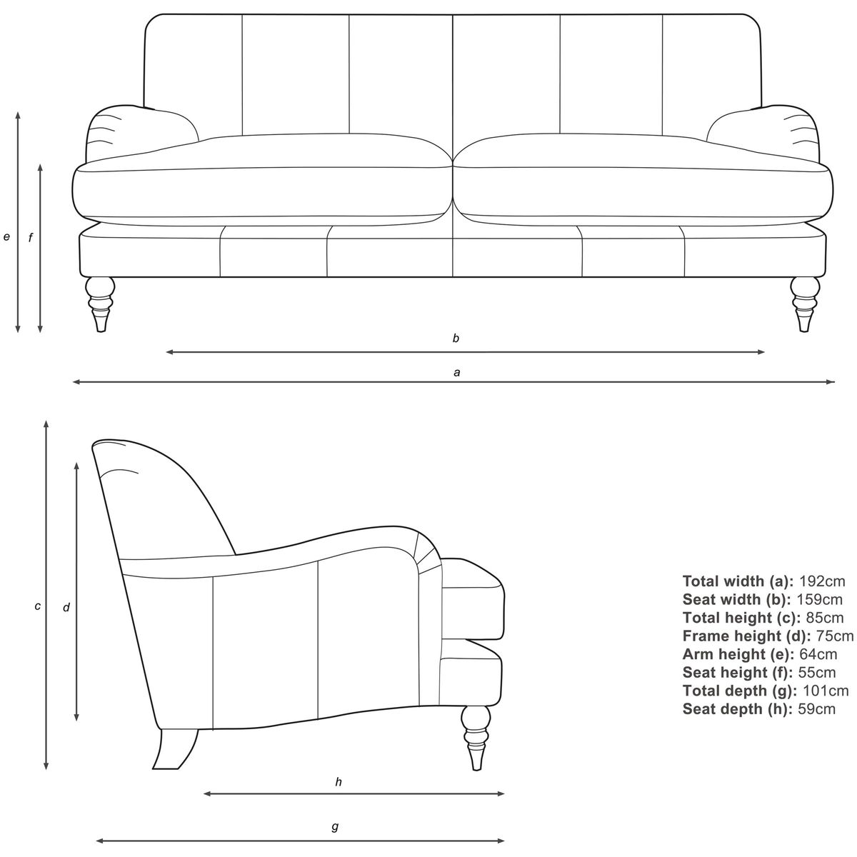 John Lewis & Partners Harrogate High Back Large 3 Seater Leather Sofa, Dark Leg – image 3