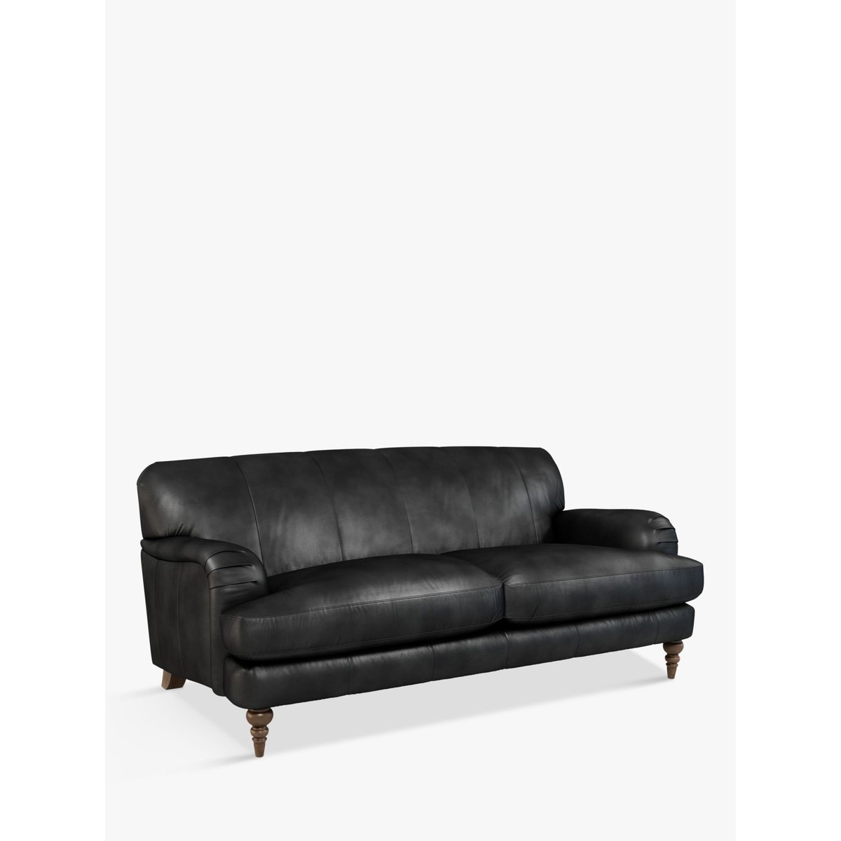 John Lewis & Partners Harrogate High Back Large 3 Seater Leather Sofa, Dark Leg – image 1