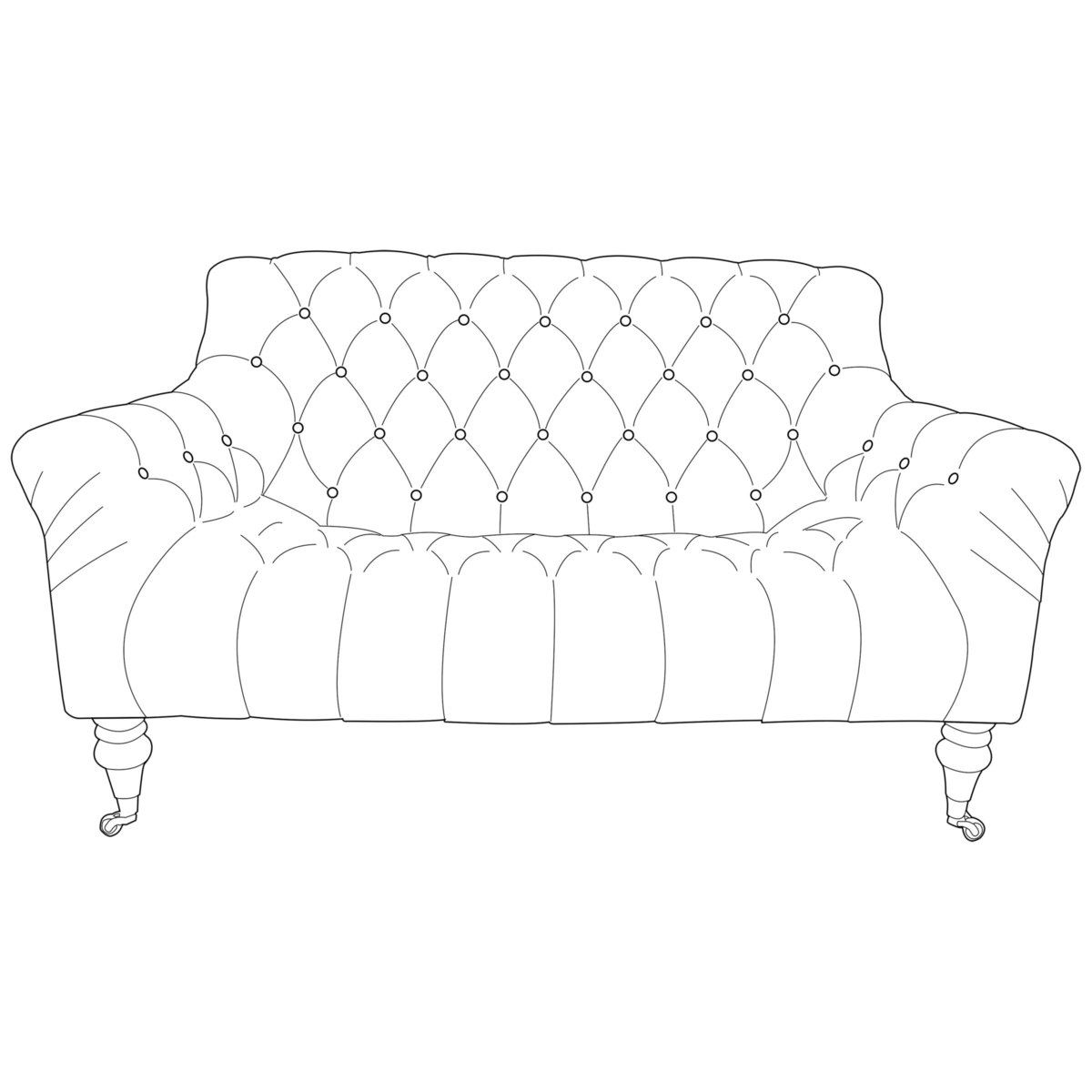 Tetrad Skittle Button Detail Petite 2 Seater Sofa – image 2
