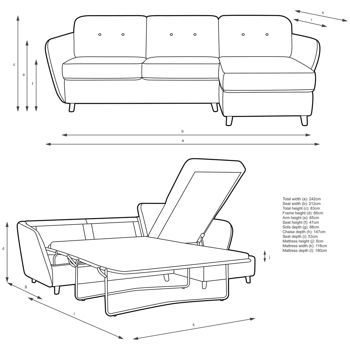 House by John Lewis Arlo RHF Chaise with Storage Sofa Bed, Light Leg – image 4