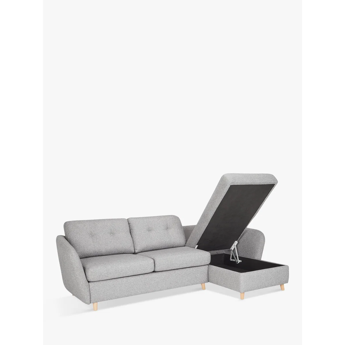House by John Lewis Arlo RHF Chaise with Storage Sofa Bed, Light Leg – image 7