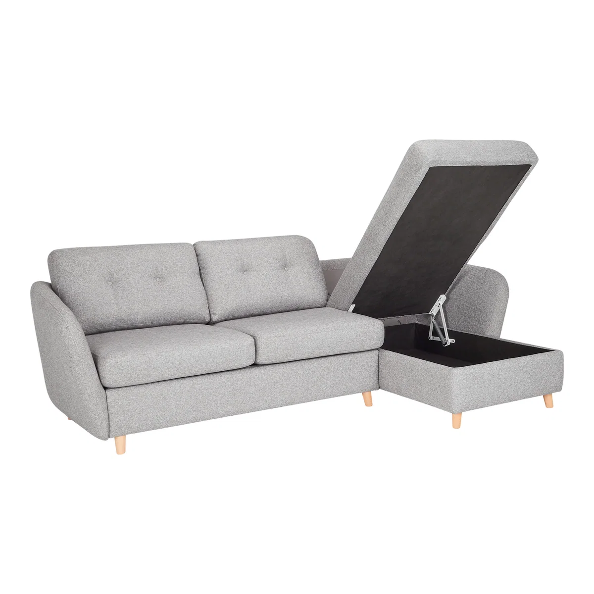 House by John Lewis Arlo RHF Chaise with Storage Sofa Bed, Light Leg – image 9