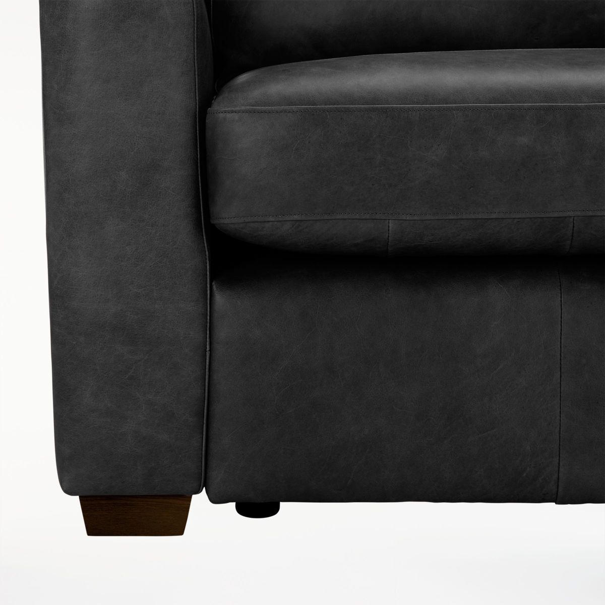 House by John Lewis Oliver Leather Medium 2 Seater Sofa, Dark Leg – image 8