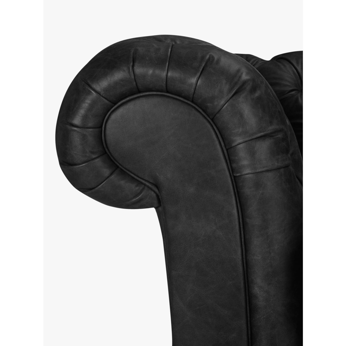 John Lewis & Partners Cromwell Chesterfield Leather Small 2 Seater Sofa, Dark Leg – image 6