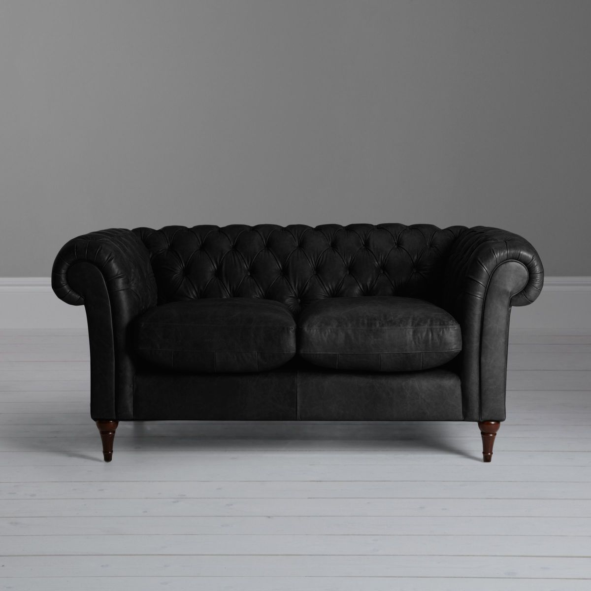 John Lewis & Partners Cromwell Chesterfield Leather Small 2 Seater Sofa, Dark Leg – image 8