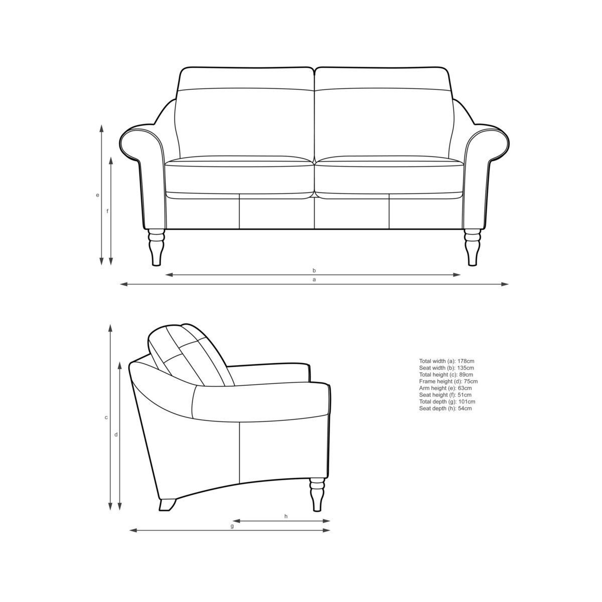John Lewis & Partners Camber Medium 2 Seater Leather Sofa, Dark Leg – image 3