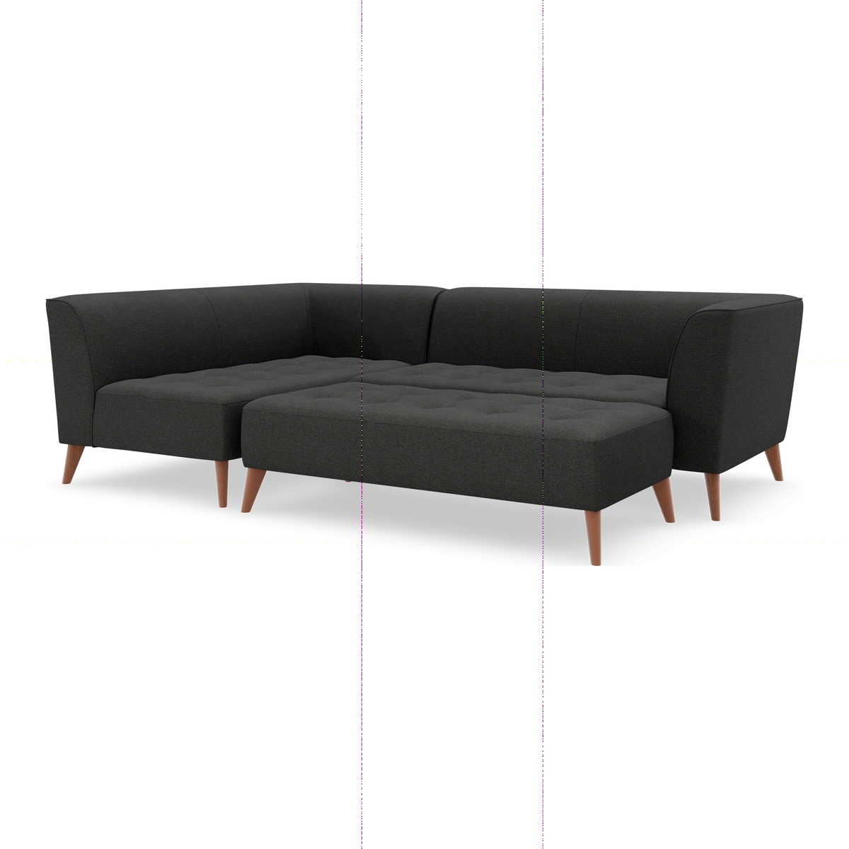 M&S Luna Module Sofa & Foot Stool (Left-Hand) - LH3MD - Duck Egg, Duck Egg,Peacock,Charcoal,Natural,Dusky Pink,Grey,Navy,Dark Ochre,Ochre,Steel,Emerald – image 1