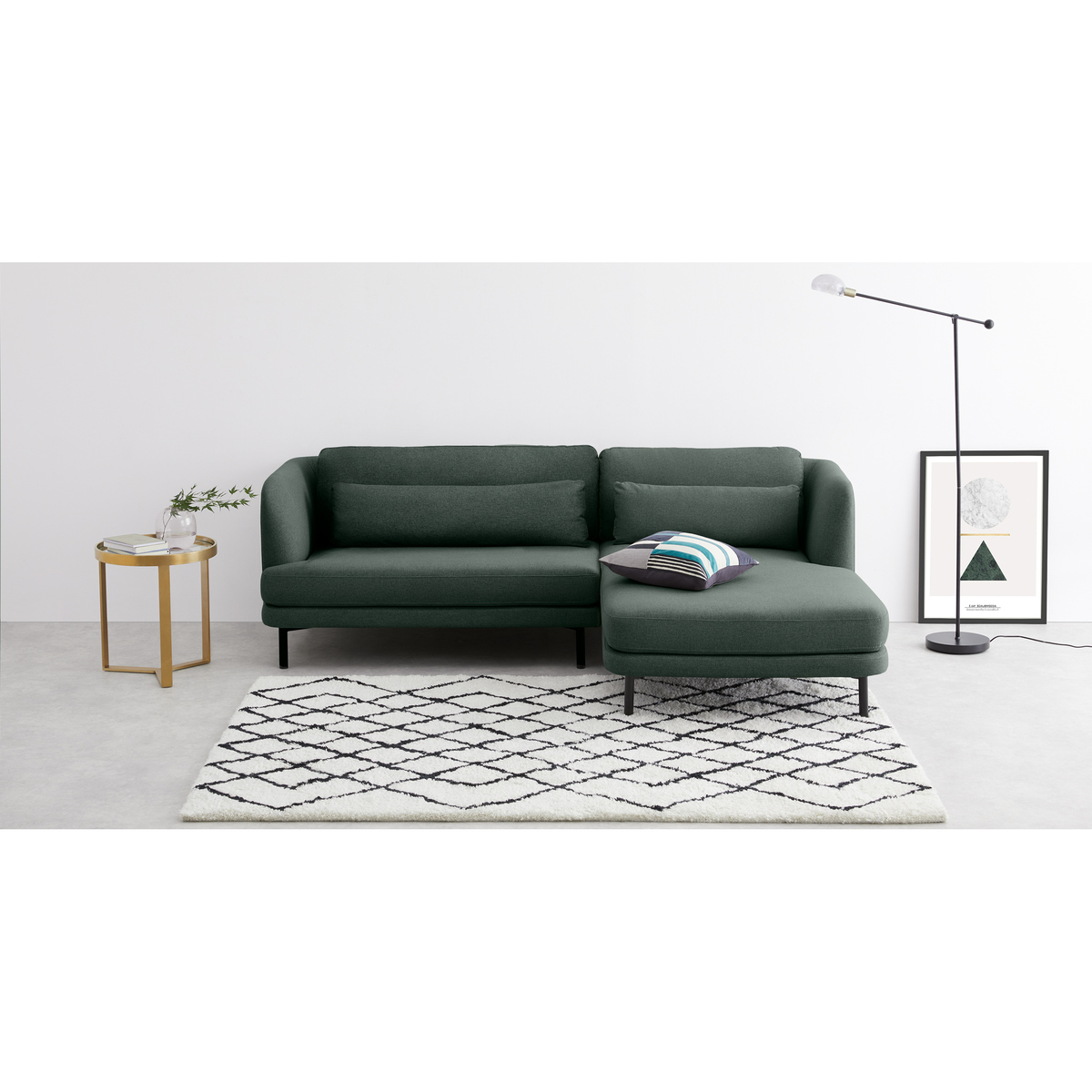 Herman Right Hand Facing Chaise End Corner Sofa, Woodland Green – image 2