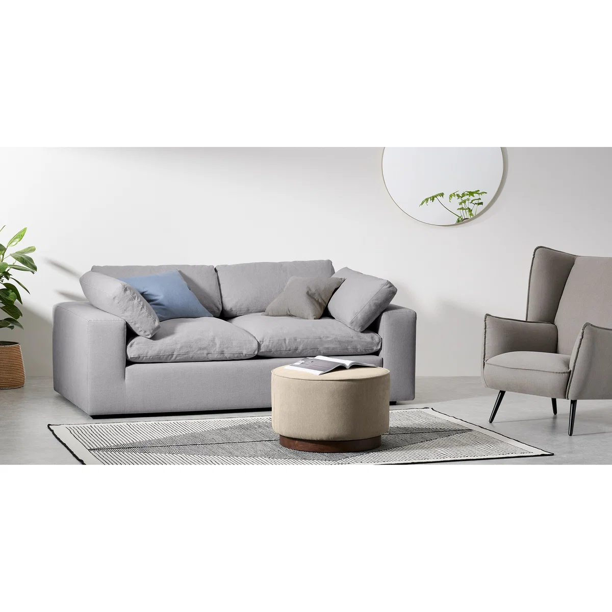 Samona 2.5 Seater Sofa, Mineral Cotton & Linen Mix – image 3