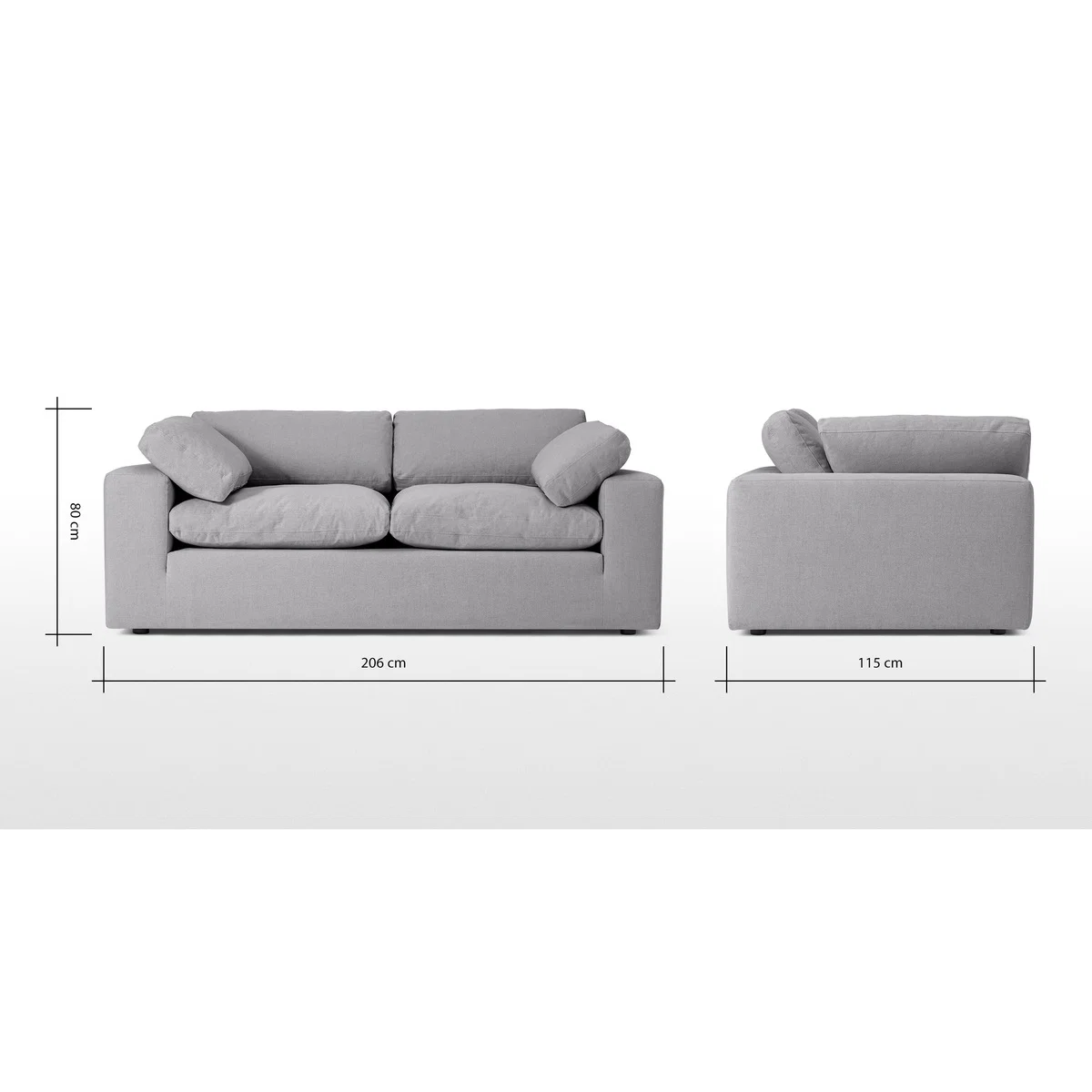 Samona 2.5 Seater Sofa, Mineral Cotton & Linen Mix – image 8