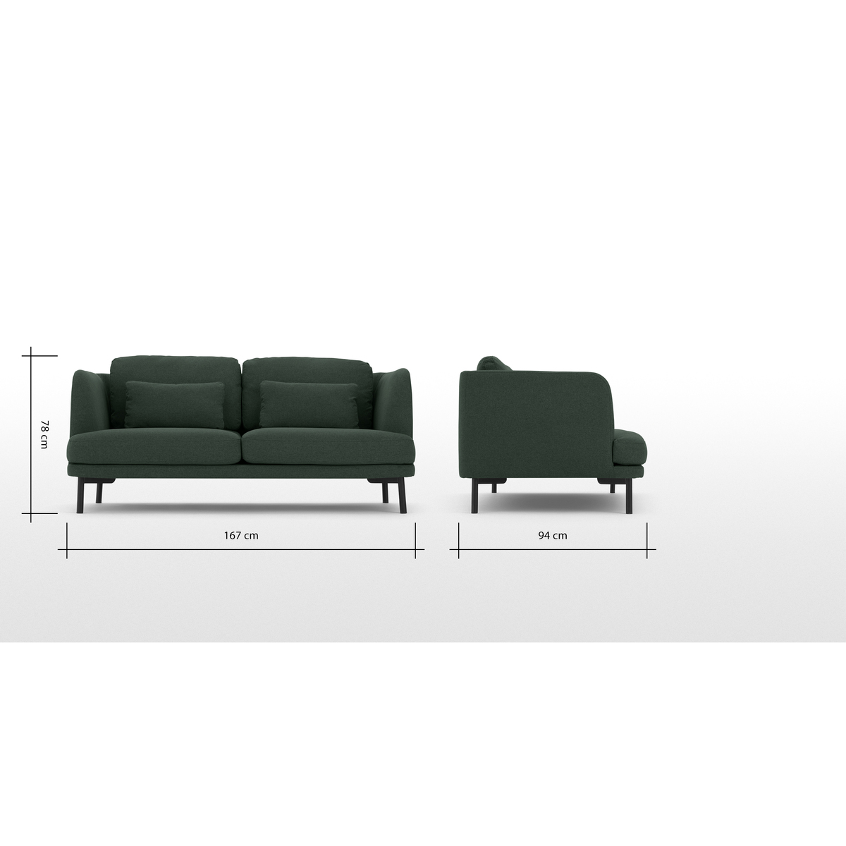 Herman 2 Seater Sofa, Woodland Green – image 7