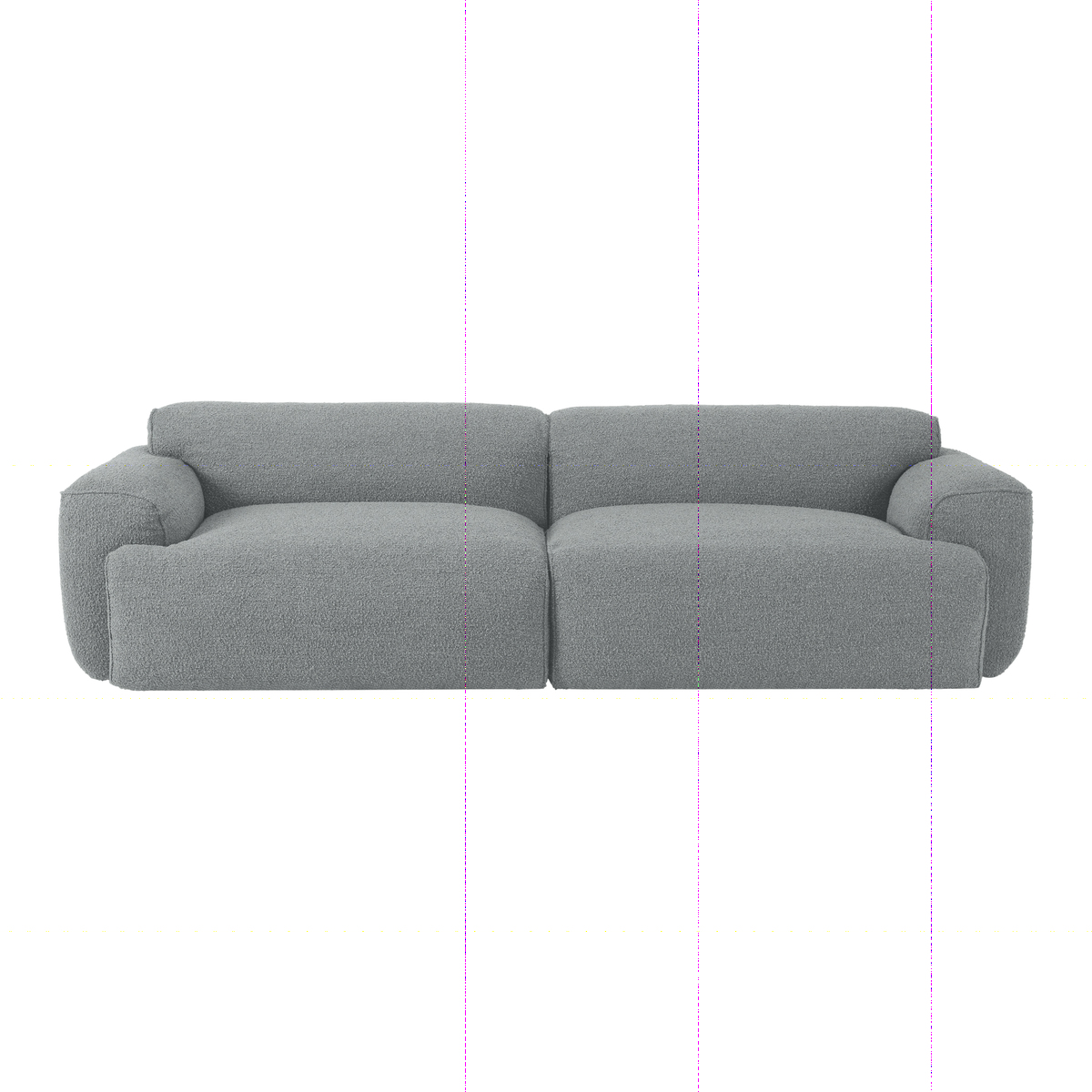 Avalon 3 Seater Sofa, Steel Boucle – image 1