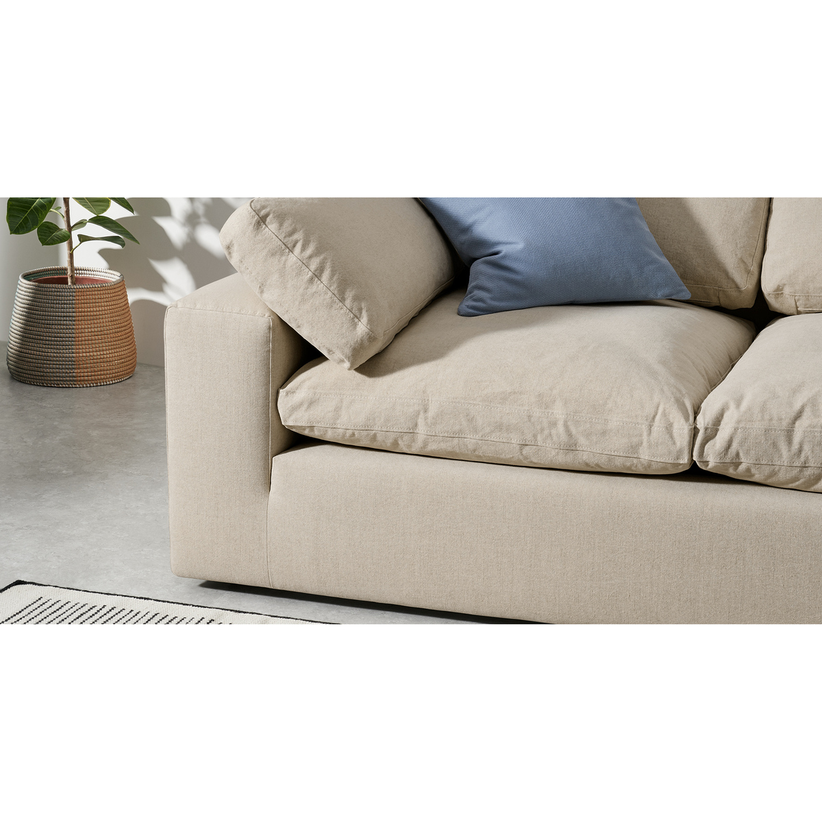Samona 3 Seater Sofa, Natural Cotton & Linen Mix – image 6